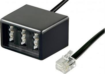 Adaptor telefoni Wentronic RJ11 në TAE NFF, 3 porta, i zi