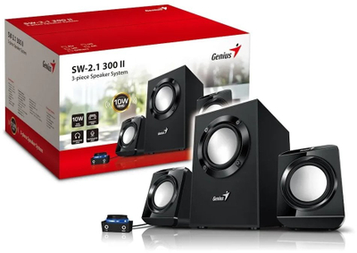 Компјутерски звучен систем Genius SW-2.1 300 Ver.II, систем 2.1, 10W, црн