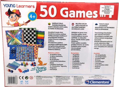 Lojë tavoline Clementoni 50 Games in 1, 50 lojëra, 4+, shumëngjyrëshe