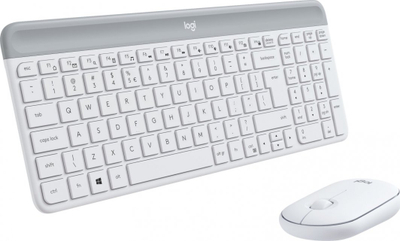 Set tastierë dhe maus Logitech Slim Wireless MK470, të bardha