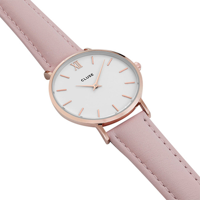 Orë dore Cluse Minuit Rose Gold White/Pink CL30001