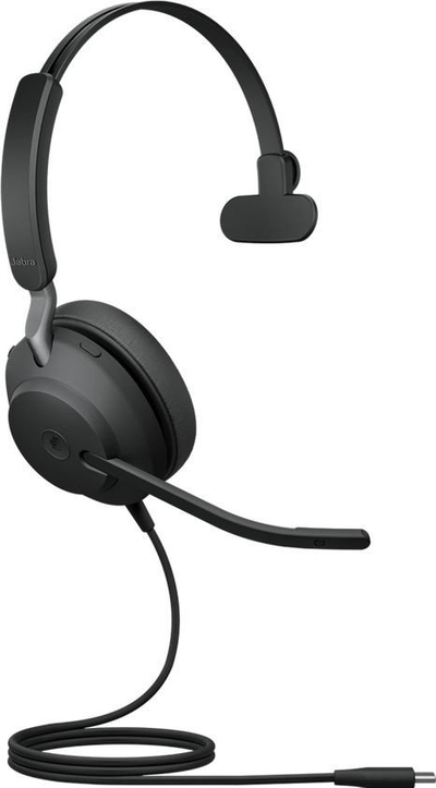 Kufje Jabra Evolve2 40 SE, USB C, UC Mono, me mikrofon, të zeza