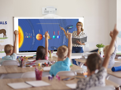 Projektor interaktiv Epson EB-1485Fi, 100-155", Full HD, i bardhë