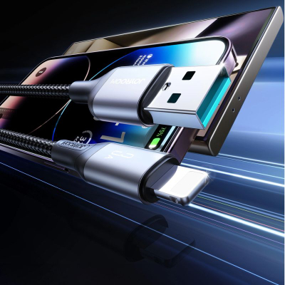 Kabllo karikimi Joyroom S-A28 Flash Series, USB-A në Lightning, 1m, 3A, e zezë