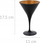 Gotë martini matte, 280 ml, xham, e zezë me ari