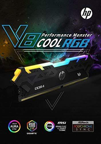 Memorie HP V8 RGB, DDR4, 8 GB, 3600 MHz, CL18, 7EH92AA#ABB