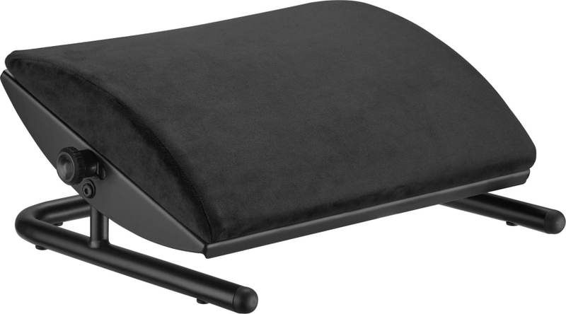 Mbajtëse ergonomike këmbësh Powerton, jastëk i butë i lëvizshëm, çelik, 25 kg, e zezë