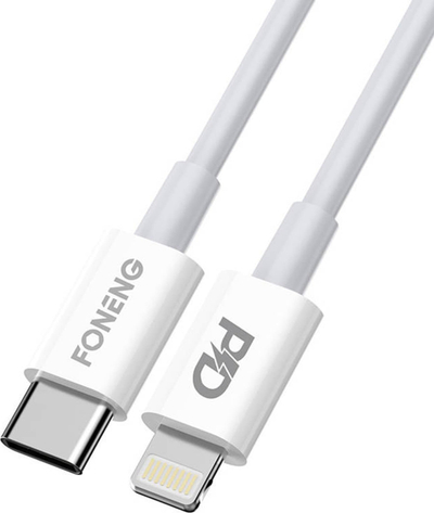 Kabllo USB C në Lightning Foneng X31, 3A, 2m, e bardhë