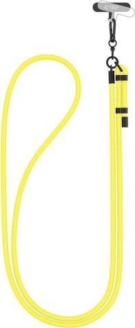 Rrip crossbody për telefon Tech-Protect C1S Rope, i rregullueshëm, me adapter, neon e verdhë dhe e zezë