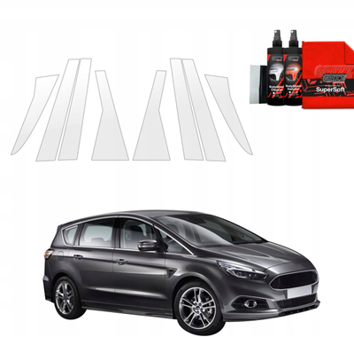 Folie mbrojtëse për shtylla GrizzGlass BodyShield, Ford S-Max MK2 2015-2019, set me 8 copë, transparente