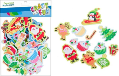 Ngjitëse zbukuruese Craft with Fun për Krishtlindje, 73 copë, vetëngjitëse, me ngjyra nga të gjitha