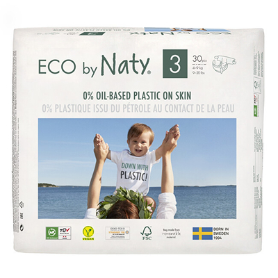 Pelena Eco by Naty Midi 4 - 9 kg, 30 copë