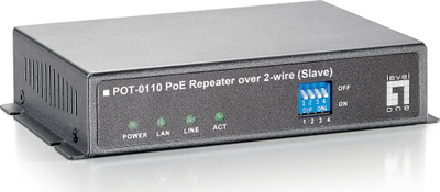 Marrës PoE LevelOne PoE Over 2-Wire Receiver, zgjerim Ethernet, montim në mur, gri
