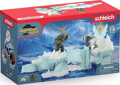 Set lodrash Schleich Eldrador Attack on Ice Fortress, 29 pjesë, figura mitike, shumëngjyrësh