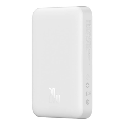 Karikues portativ Baseus Magnetic Mini, 10000mAh, 20W, i bardhë