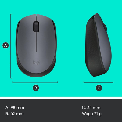 Maus M170 (910-004642), 1200DPI, i hirtë
