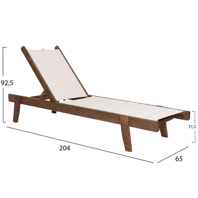Karrige plazhi Milos prej hiri 204x65x92,5Hcm (HM10685.01)