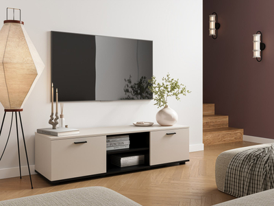 Komoda TV Cama SOHO, 140cm, MDF, kashmir me të zezë