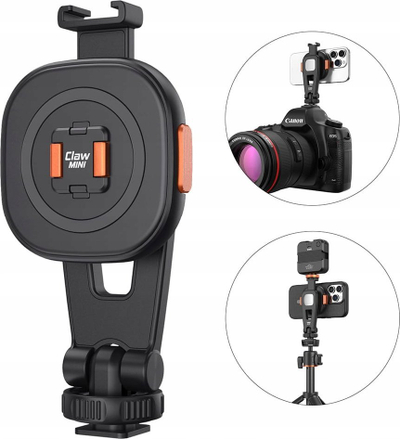 Mbajtëse magnetike telefoni VRIG Claw Mini MG-03L, për tripod, me cold shoe, e zezë