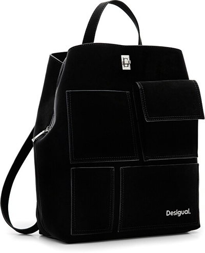 Çantë shpine Desigual Pocket Face Sumy Mul, e zezë