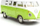 Lodër maketë Daffi Volkswagen Samba Bus, hologram, dyer që hapen, jeshile me të bardhë