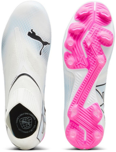 Këpucë futbolli Puma Future 7 Match+ LL FG AG, pa lidhëse, të bardha