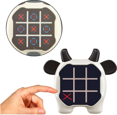 Loja elektronike LEAN Toys Tic-Tac-Toe Memory Cow, 3 në 1, lopë, bardh e zez