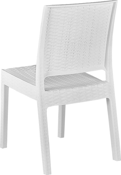 Set tavoline kopshti Beliani Fossano, 6 persona, material sintetik, i bardhë