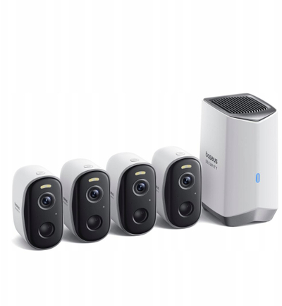 Kamerë IP Baseus Security N1 Plus, set 4 kamerash, 2K, e bardhë e zezë