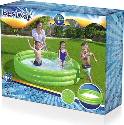 Надуена базен Bestway 51026, кружен 183x33 cm, 3 прстени, зелен