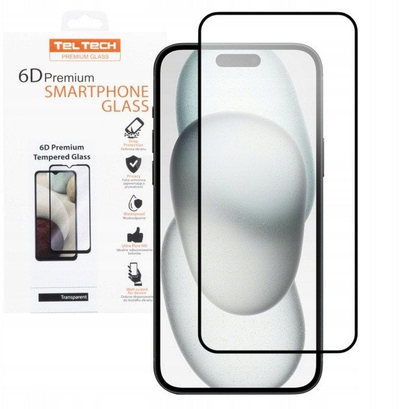Folie mbrojtëse telefoni Teltech Premium 6D, full cover, e zezë