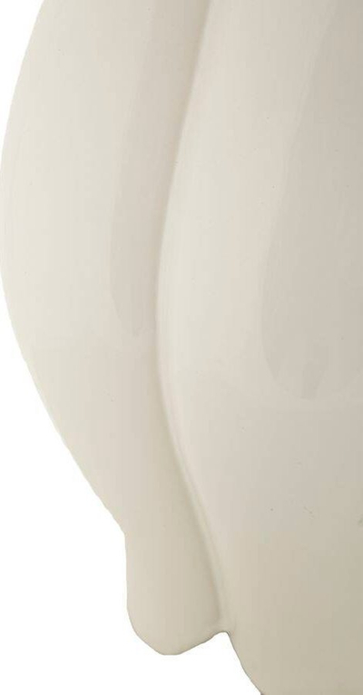 Vazo qeramike për zbukurim White, 21x40 cm, e bardhë me të artë