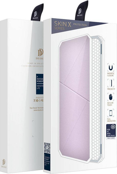 Mbulesë telefoni Dux Ducis Skin X për Samsung Galaxy A03s, me kapak, me xhep kartash, rozë