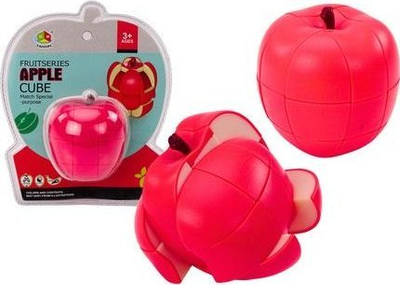 Lodër puzzle Leantoys Apple Cube, si mollë, 3+ vjeç, e kuqe