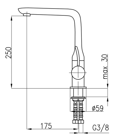 Rubinet kuzhine KFA Malachit standing chrome (4403-915-00)