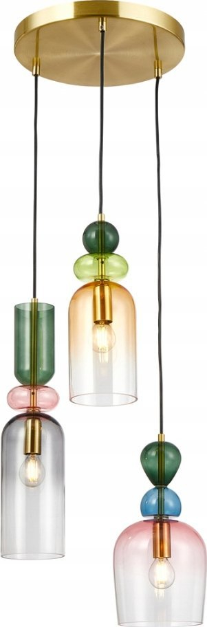 Lampë varëse Italux Manso PND-37462-3A-MC-GD, 3xE14, shumëngjyrëshe, ar me shkëlqim