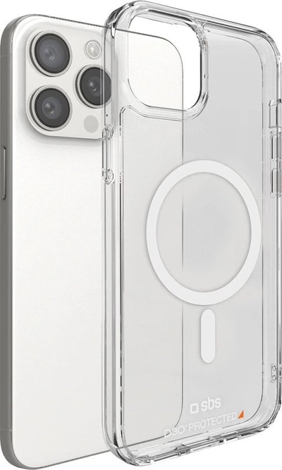 Këllëf telefoni SBS Rear Cover për iPhone 15 Pro, MagSafe, transparent