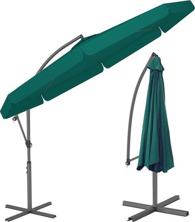Çadër kopshti Garden Parasol With Side Boom, diametër 3m, çelik, palosëse, bezhë