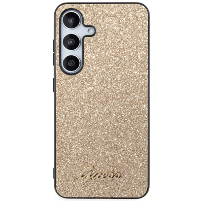 Mbulesë telefoni Guess Glitter Flakes, për Samsung Galaxy S24, PC/TPU, ngjyrë e artë