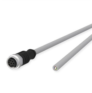 Kabllo sensori e aktuatori Metz Connect M12, A coding, PVC, gri