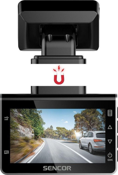 Камера за автомобил Sencor SCR 4600MR, Full HD, екран 2.44", црна