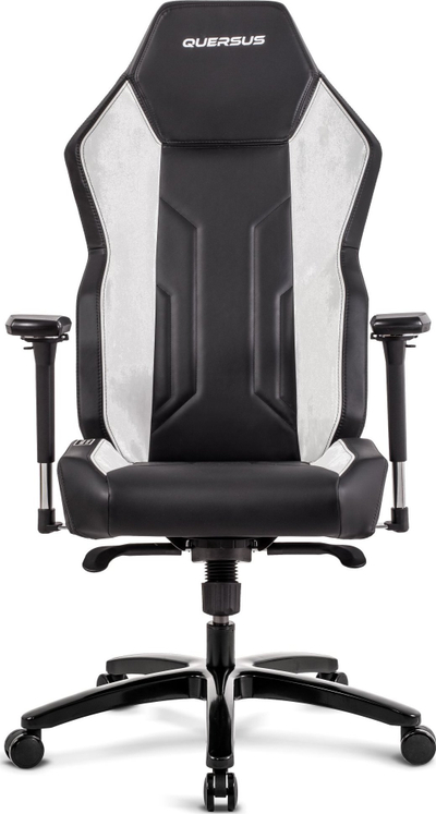 Гејминг столица Quersus VAOS 2.2 Pearl, synchro механизам, прилагодлива потпирачка, црно бела