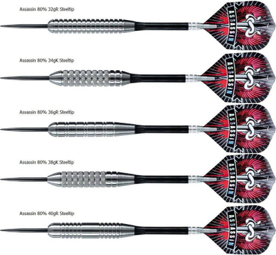 Shigjeta dart Harrows Assassin, 80% tungsten, profesionale