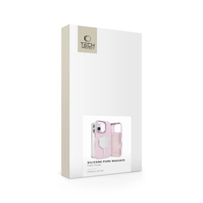 Kapotë telefoni Tech-Protect Silicone Pure MagSafe për iPhone 16 Pro, silikon, Pink Pearl