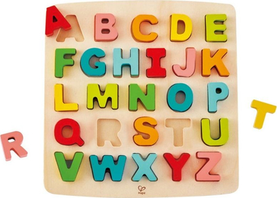 Puzzle druri me alfabet Hape Chunky Alphabet, 27 copa, shumëngjyrësh