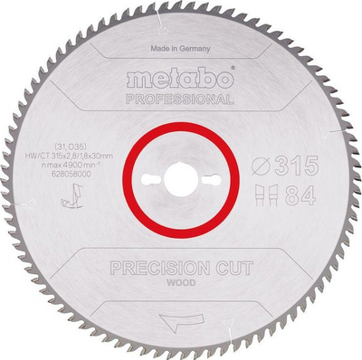 Teh rrethor Metabo 628058000, 315 mm, 84 dhëmbë, gri