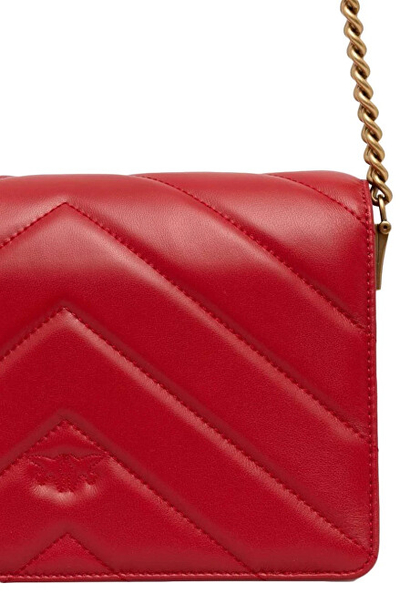 Çantë lëkure për femra Pinko, e kuqe