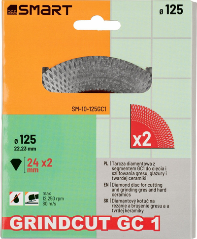 Disk diamant SMART365 2 në 1, prerje dhe bluarje, 125mm