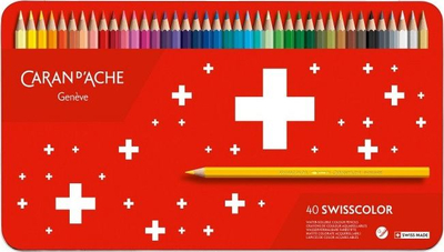 Set lapsa ngjyrues me ujë Caran d’Ache Swisscolor, 40 copë, në kuti metali