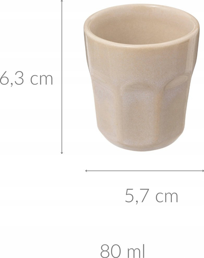Filxhan espresso qeramik Roma, 80 ml, krem i hapur